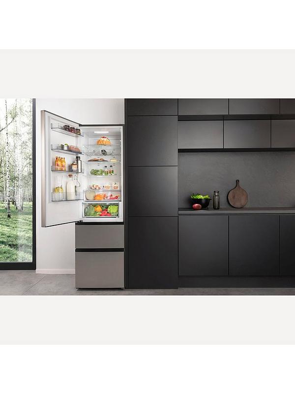 Hisense RM469N4ACEUK 60cm Wide, Triple Door, Freestanding Fridge Freezer - Stainless Steel - Image 3